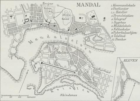 Situationsplan over Mandal. Situationsplan over Mandal.