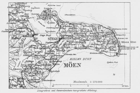 Situationsplan over Møen.