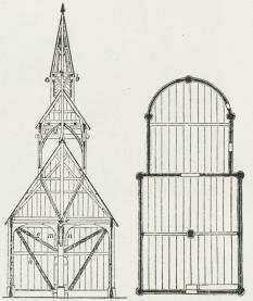 Fig. 16 og 17. Nes Kirke i Hallingdal.