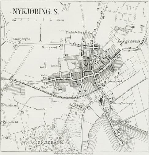 Situationsplan over Nykjøbing paa Sjælland.