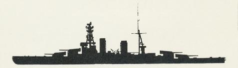 Silhouet af japansk Slagskib »Mutsu« (34000 t. 1920).