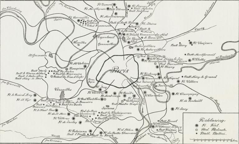 Situationsplan over Paris’ Befæstning.