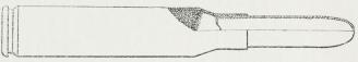 Fig. 5. Dansk skarp Feltpatron (Patron 1908). Nat. Størrelse.