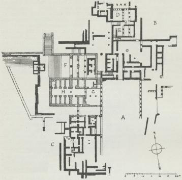 Fig. 2.<bPaladset i Phaistos.<b(Partiel Plan). Fig. 2.<bPaladset i Phaistos.<b(Partiel Plan).
