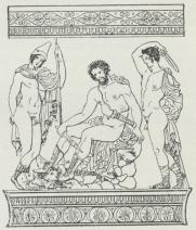 Odysseus og (ved hans Fod) Teiresias’ Hoved.<bKomposition efter Polygnotos.