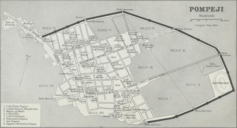 Situationsplan over Pompeji.