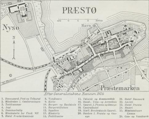 Situationsplan over Præstø.