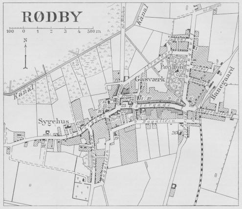 Situationsplan over Rødby.