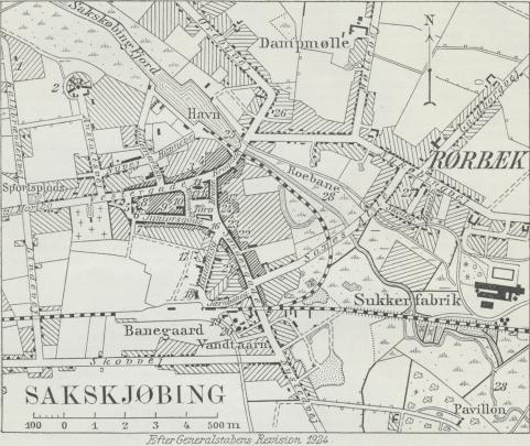 Situationsplan over Sakskjøbing.