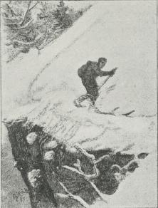 Fig. 5. »Bratstandsning for Stub«<b(Tegning af A. Bloch i »Paa Ski over Grønland«).