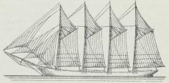 Fig. 5. 4-mastet »fore and aft« Skonnert.