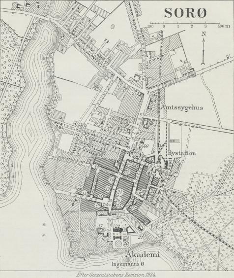 Situationsplan over Sorø.