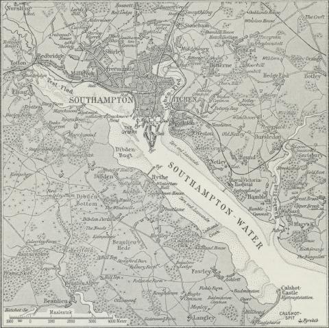 Situationsplan over Southampton.