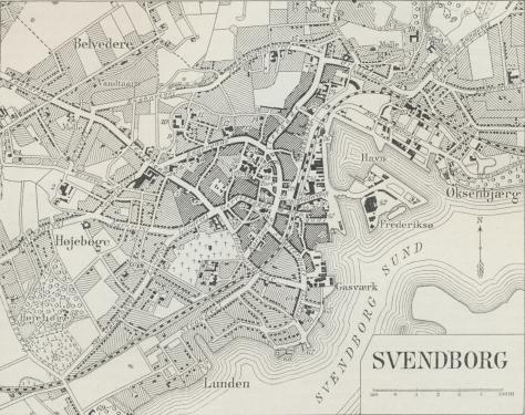 Situationsplan over Svendborg.