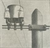 Fig. 8. Luftledning med Pupinspole.