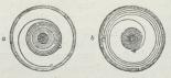 Fig. 2. Urfjeder, a i optrukken<bTilstand, b i udløben Tilstand.