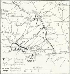 Skitse 14. Operationerne i Sydpolen Oktober 1914.