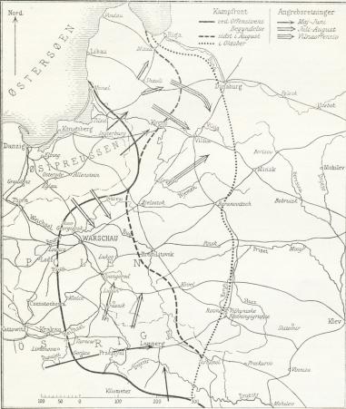 Skitse 16. Centralmagternes Offensiv paa Østfronten 1915.