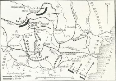 Skitse 20. Den tysk-østerrigske Offensiv i Rumænien 1916.