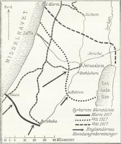 Skitse 24. Operationerne i Palæstina 1917.