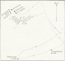 Fig. 6. Skitse af en Del af Slaget ved Falklandsøerne<bden 7. December 1914.