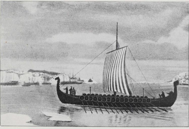 „Viking“, bygget 1893 ved Framnæs efter det i 1880 ved Gogstad pr. Sandefjord fundne vikingskib.