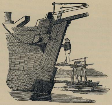 Forsterkningene i baugen av en selfanger-skute.<bTegning i „Skillings-Magasinet" 1861, velvillig utlånt av Fabritius og Sønner. Forsterkningene i baugen av en selfanger-skute.<bTegning i „Skillings-Magasinet" 1861, velvillig utlånt av Fabritius og Sønner.