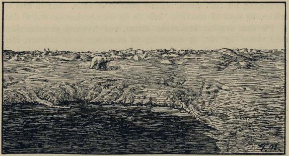 <smalIll. F. N.[=Fridtjof Nansen]</smal<bDam av ferskvann på drivisen. Efter et fotografi tatt i Danmark-stredet unner<bdriften i juli 1882.
