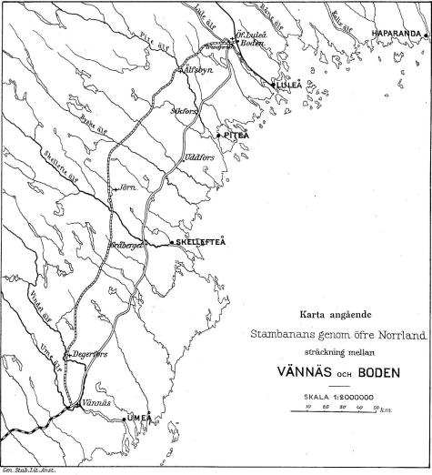 24. Sträckningen mellan Vännäs och Boden.