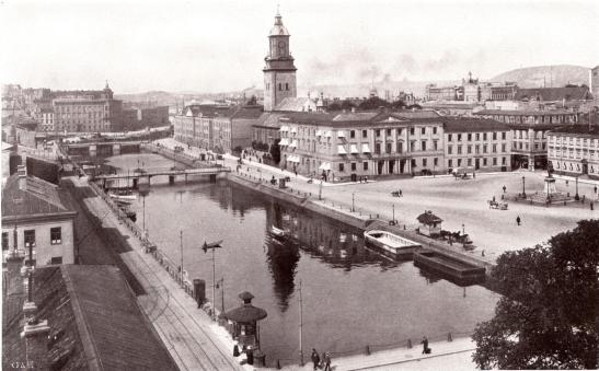 GÖTEBORG.        Stora Hamnkanalen.        Museum.        Kristine kyrka.        Rådhuset.        Gustaf Adolfs torg.