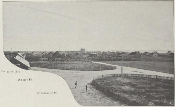 Parti af Skagen. I Baggrunden til venstre Skagerak, tilhøjre Kattegat.