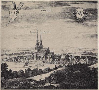 Fig. 8. Utsikt över Växjö, vid 1600-talets slut.