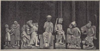 Fig. 25. Bilder ur altarverk i Sjösås kyrka. Fig. 25. Bilder ur altarverk i Sjösås kyrka.