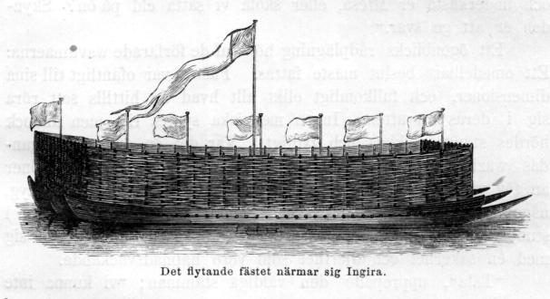 Det flytande fästet närmar sig Ingira.