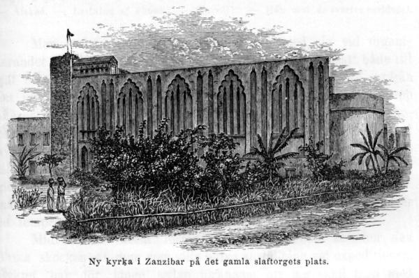 Ny kyrka i Zanzibar på det gamla slaftorgets plats.