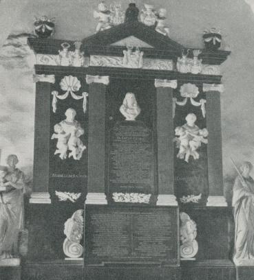 GRAVMONUMENT AV NICOLAES MILLICH I SORUNDA<bKYRKA ÖVER ERIK FLEMING, † 1679.<b<bUr Antikv. topogr. arkivet.