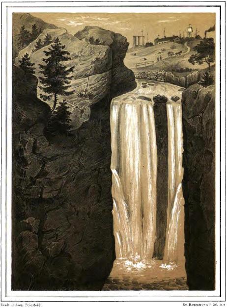 <smalRitadt af Leon. Björkfeldt                                        Em. Bærentzen o. C<suo</su lith. Inst.</smal<bPOLHEMS SLUSS        |        L’ÉCLUSE DE POLHEM.