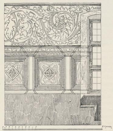 Bild 16. Målad väggdekoration i danska galleriet, Gripsholm.