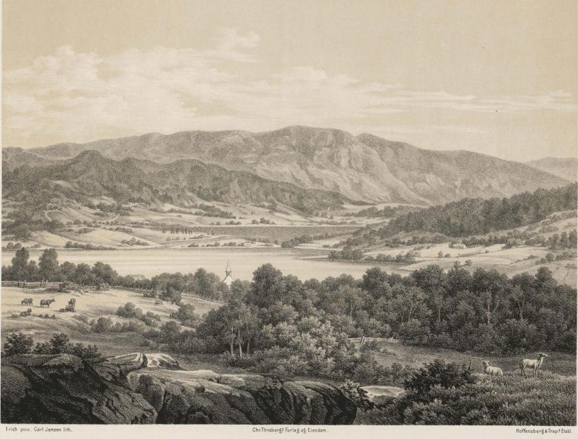 <smalFrich pinx. Carl Jensen lith.                                Chr. Törnsberg:s Forlag og Eiendom.                                Hoffensberg & Trap:s Etabl.</smal<b<bi<biEKERNVANDET.</bi</bi