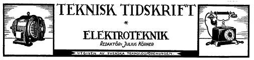 TEKNISK TIDSKRIFT - Elektroteknik
