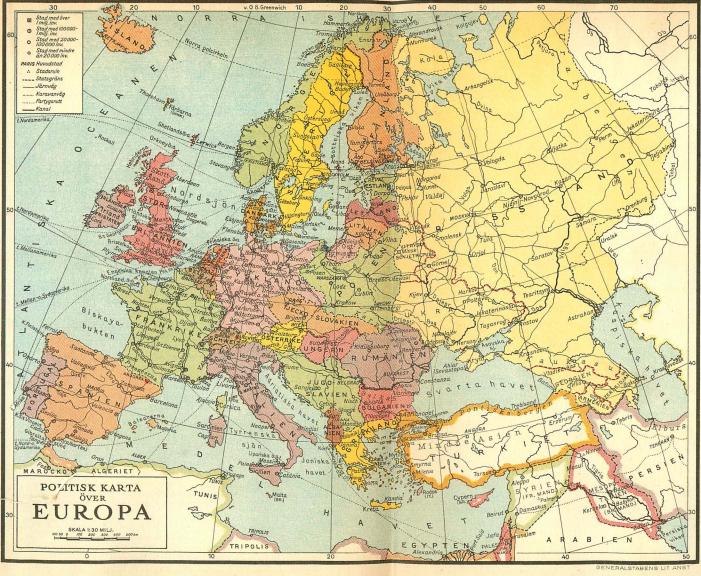 Politisk karta över EUROPA