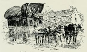 Matka- ja postivaunu (diligenssi).