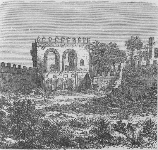 33. Portugisiskt bygnadsverk i Etiopien. Sydvestfronten af Gamp i Gondar.