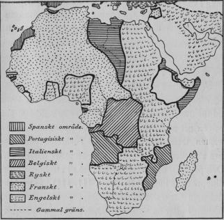 Karta III.  Afrika efter världskriget.<bEfter <span class=