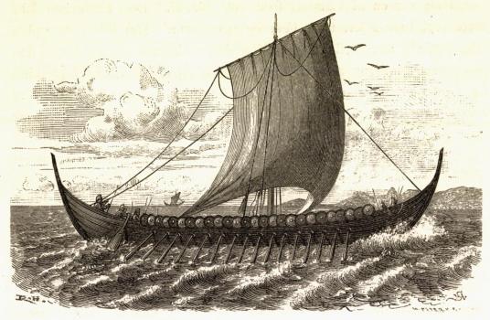 <smalIll. R. H.[=Haglund]                        W. MEYER. X.A.</smal<b<biNorsk Skib fra det 10de Aarhundrede,</bi<btegnet med Benyttelse af det i 1880 ved Sandefjord fundne Fartøi under Tilsyn af <span class=