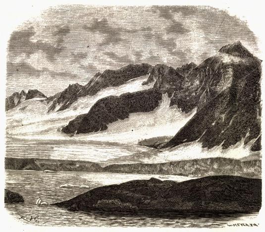 Langsomt fremskridende Isbræ.<bVed <span class=