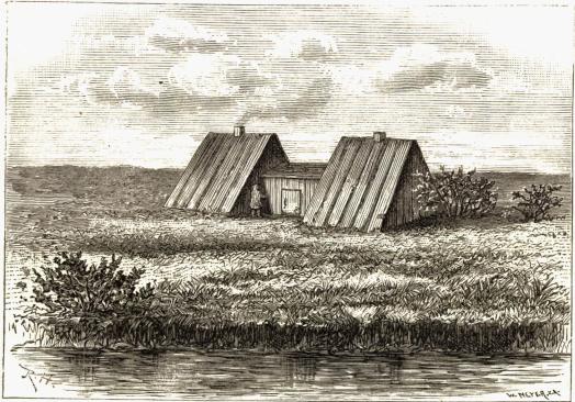 <smalIll. R.H.[=Haglund]                W. MEYER. X. A.</smal<bJordgammer paa Briochowski-Øen.<bEfter en Skitse af Forfatteren.