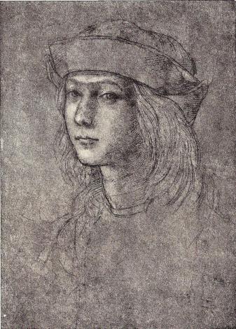 Fig. 4.  Svartkritteckning, självporträtt (Oxford).