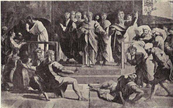 Fig. 48. Ananias’ död, kartong (London).