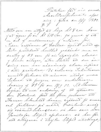Protokoll fört vid svenska skoarbetareförbundets afdelning i Ystad den 11/4 1892.